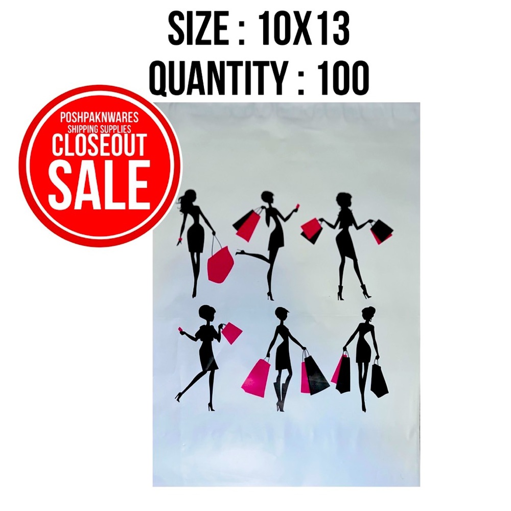100 Mailers poly 10x13 CLOSEOUT SALE elegant shopper